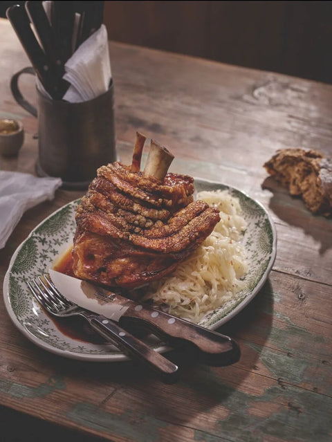 4-Piece Jumbo Steak Knife Set Stainless-Steel and Treated Brown Polywood handles