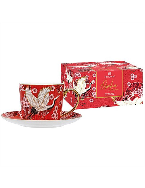 Osaka Red Cranes Cup & Saucer