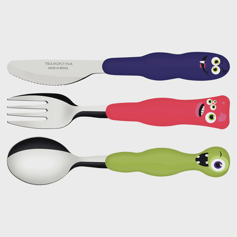 Lirouse 3 Piece Colourful Children's Tableware Set