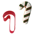 Candy Cane Cookie Cutter 9cm - Red / Red