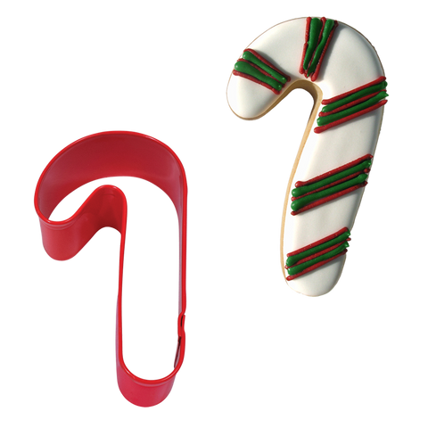 Candy Cane Cookie Cutter 9cm - Red / Red