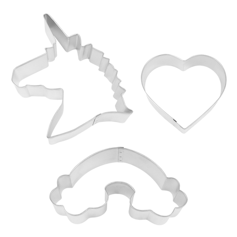 Stainless Steel Unicorn Cookie Cutter Set 3
