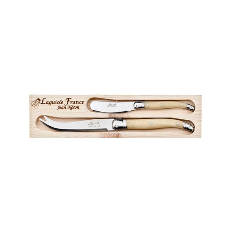 Cheese Knife & Spreader 2 Piece Set - Light Horn