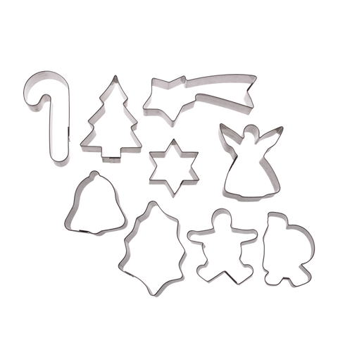 Xmas Cookie Cutters Set 9 On Ring