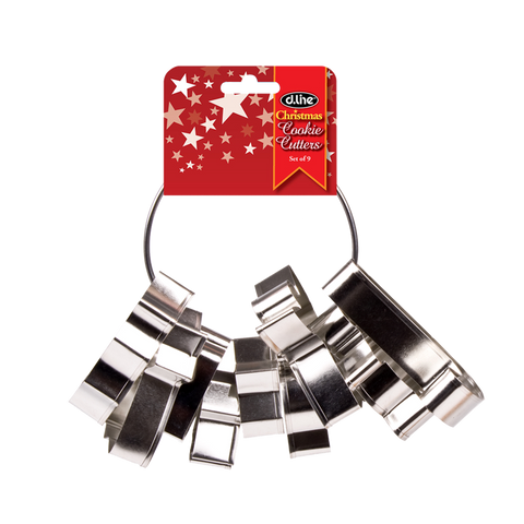 Xmas Cookie Cutters Set 9 On Ring