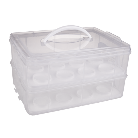 Daily Bake 24 Cup Stackable Cupcake Carrier - White