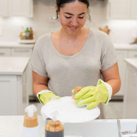 Natural Latex Cleaning Gloves Large - Green