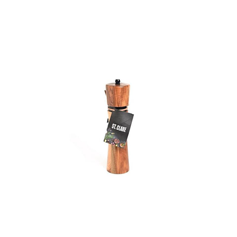 Acacia and Black Steel Salt And Pepper Grinder - 25cm