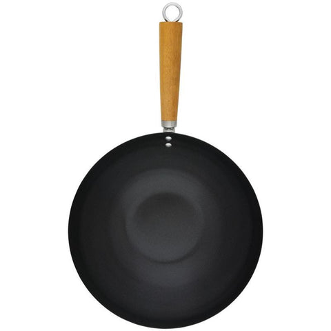 Non-Stick Stir Fry Wok W/Acacia Handle - 30Cm