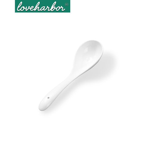 Loveharbor White Porcelain Soup Spoon