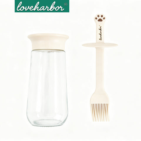 Glass Paw-Shaped Brush Oil Bottle