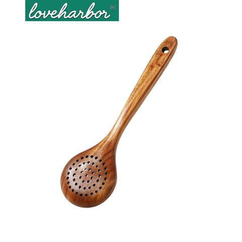 Loveharbor Wooden Slotted Spoon