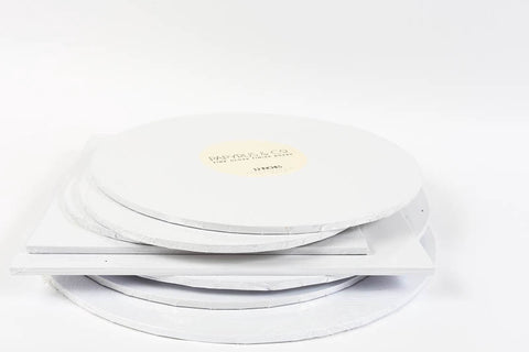MATTE WHITE 8" Round Masonite Cake Board