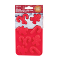 Silicone Gingerbread & Candy Cane 8 Cup Chocolate Mould Set 2 - Red / Red