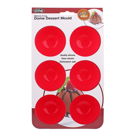 6 Cup Dome Dessert Mould - 66mm Dia X 40mm Deep
