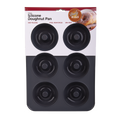 Silicone 6 Cup Doughnut Pan - Charcoal / Charcoal
