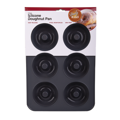 Silicone 6 Cup Doughnut Pan - Charcoal
