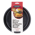 Silicone Round Collapsible Air Fryer Basket 22cm Dia. - Charcoal