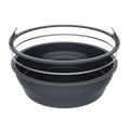 Silicone Round Collapsible Air Fryer Basket 22cm Dia. - Charcoal