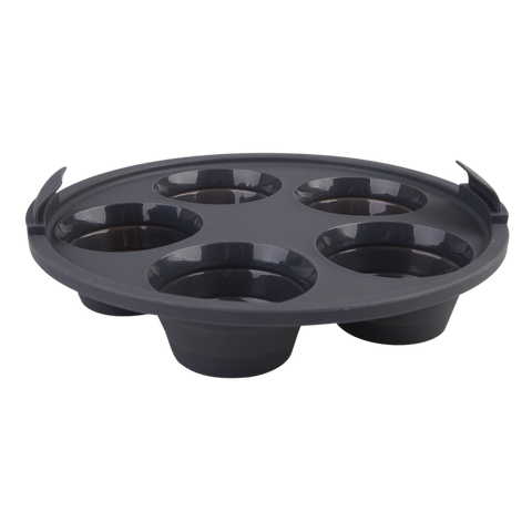 Silicone Round Collapsible 5 Cup Muffin Pan 22cm Dia. - Charcoal