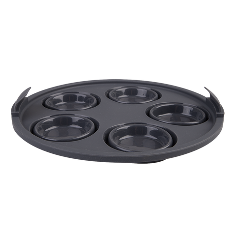 Silicone Round Collapsible 5 Cup Muffin Pan 22cm Dia. - Charcoal