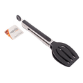 Stainless Steel Spatula Tongs With Lock & Rubber Grip 23CM - Black