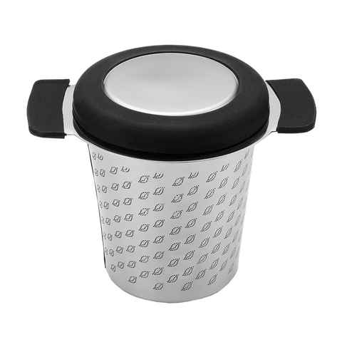Stainless Steel Micromesh Tea Mug Infuser With Lid - Black