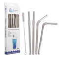 Straw Stainless Steel Flexible Straws Set 4 with Brush