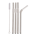 Straw Stainless Steel Flexible Straws Set 4 with Brush
