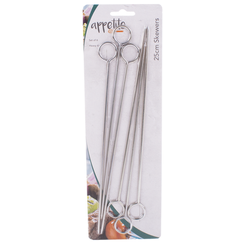 Chrome Skewers 10"/25Cm Set 6