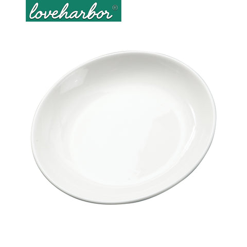 Loveharbor White Porcelain Deep Plate