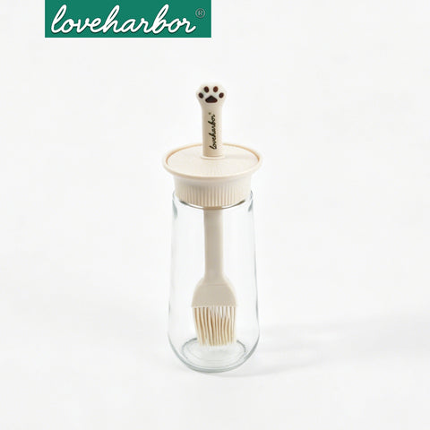 Glass Paw-Shaped Brush Oil Bottle