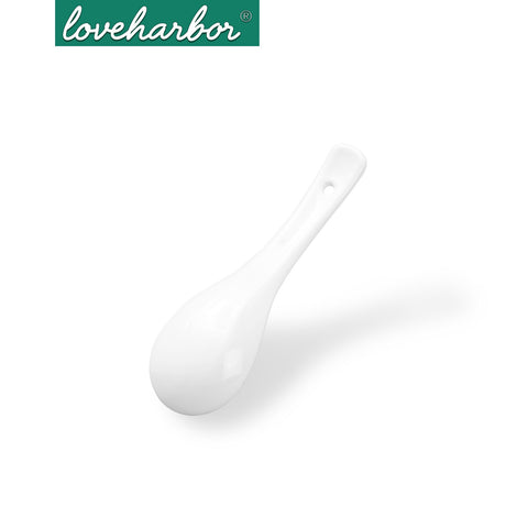Loveharbor White Porcelain Soup Ladle