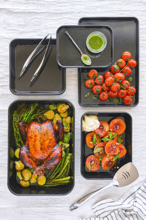 Professional Vitreous Enamel Roasting Pan - 3 Sizes