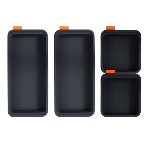 Set of Four Divider Trays, 13 x 13 x 3.5cm/28 x 13 x 3.5cm - Grey
