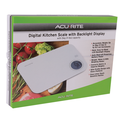 Stella Digital Scale With Backlight Display 1g/5kg - White