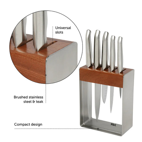 Pro Stainless Steel Knife Block Set 7 Pieces