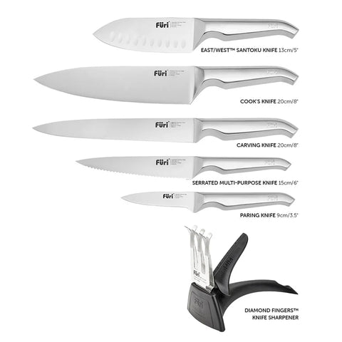 Pro Stainless Steel Knife Block Set 7 Pieces