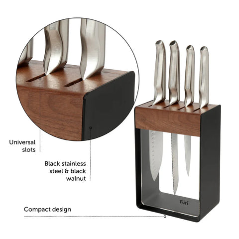 Pro Ltd Ed Black Knife Block Set 5 Pieces