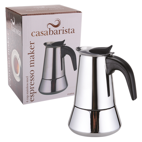 Roma Stainless Steel Espresso Maker 4 cups