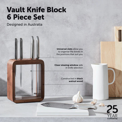 Furi Pro Vault Knife Block Set 6 Piece