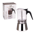 Capri 3 Cup Glass Top Stainless Steel Espresso Maker