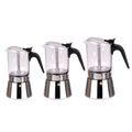 Capri 3 Cup Glass Top Stainless Steel Espresso Maker