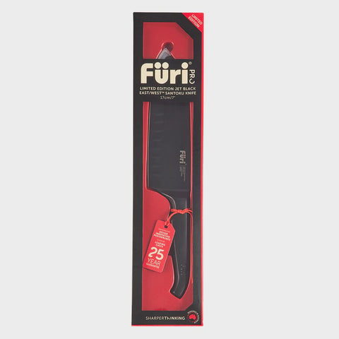 Pro Jet Black East/West Santoku Knife 17cm