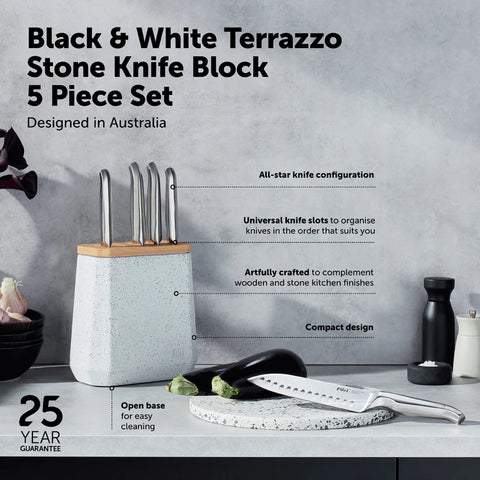 Pro Stone Block Set Black & White Terrazzo 6 Piece