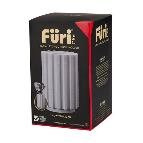 Radial Stone Utensil Holder Snow Terrazzo