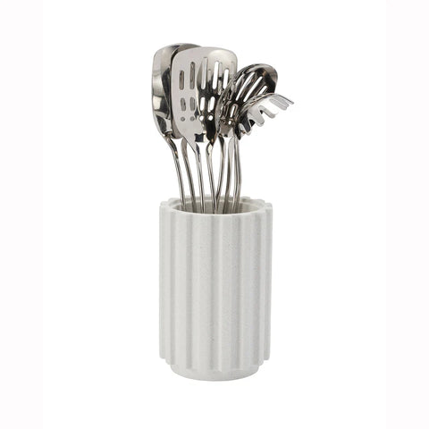 Radial Stone Utensil Holder Snow Terrazzo