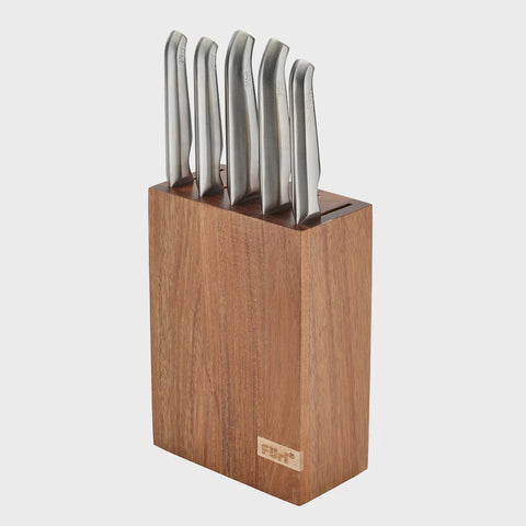Furi Promo Acacia Wood Knife Block Set 7 piece