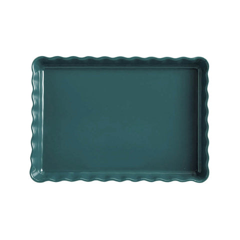 Deep Rectangular Tart Dish 24cm X 34cm - Blue Flame