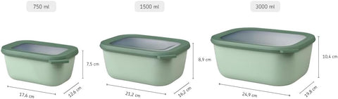 Set Cirqula Rectangular 3 Pieces (500+1000+2000) - Nordic White